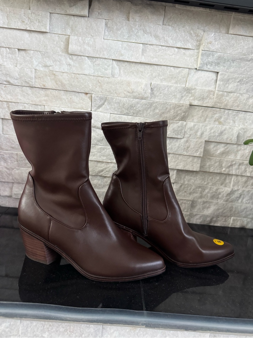 Dolce Vita Dark Brown Mid-Calf Block Heel Boots